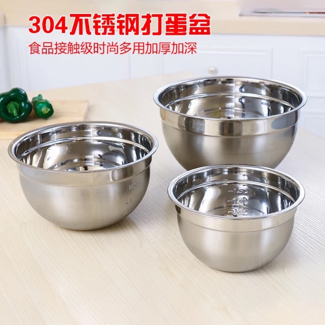 Tô Trộn Bột INox 3 Cỡ