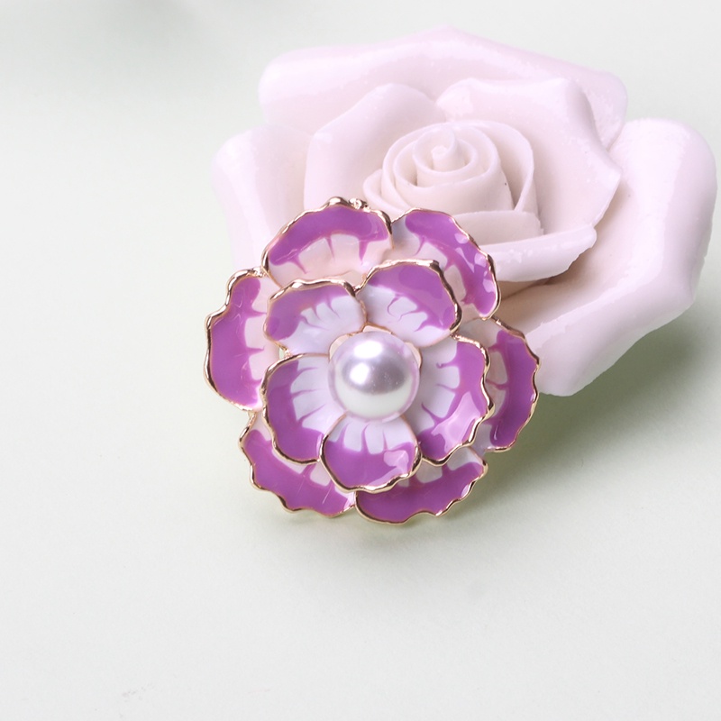 Trâm Cài Áo Hình Hoa Đào Bằng Tre Tráng Men Màu Hồng Tráng Men Sang Trọng Cá Tính