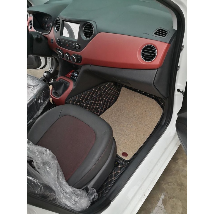 Thảm lót sàn ô tô 5d, 6d Nano 2 chỉ Hyundai I10  kháng khuẩn, khử mùi, phủ kín sàn xe