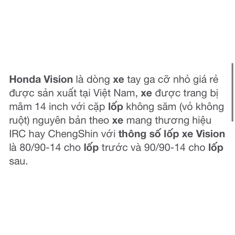 Vỏ lốp xe air blade 125 vision 2021 vario 125/150 ab 125 ab 110 chính hãng irc