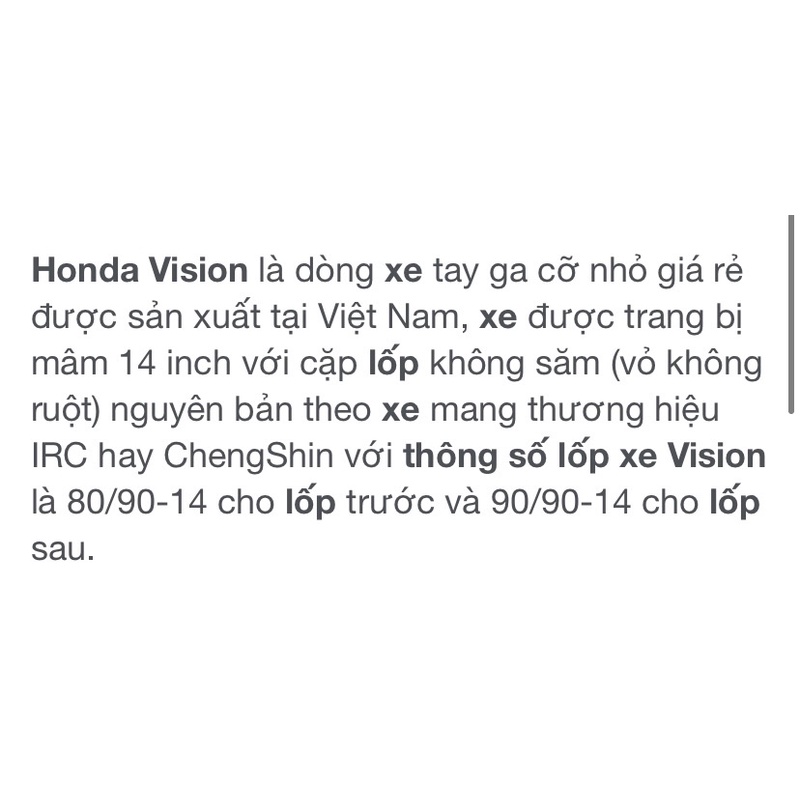 Vỏ,lốp xe air blade 125,vision,vario 125/150,ab 125,ab 110 chính hãng irc