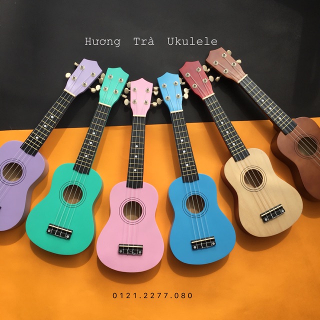 Bộ đàn ukulele soprano màu trơn size 21 (gồm đàn, bao da, capo, dây dự phòng, pick gảy và voucher giảm giá)