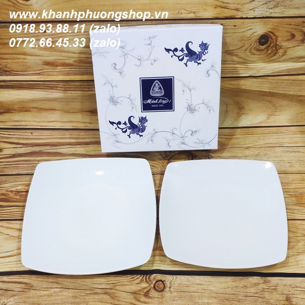 Dĩa sứ vuông sứ Minh Long - dĩa sứ vuông