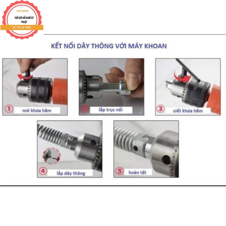 Dây thông tắc cống lò xo phi 16 Thép Đen chống rỉ sét ( lò xo thông tắc cống LOẠI 15M )