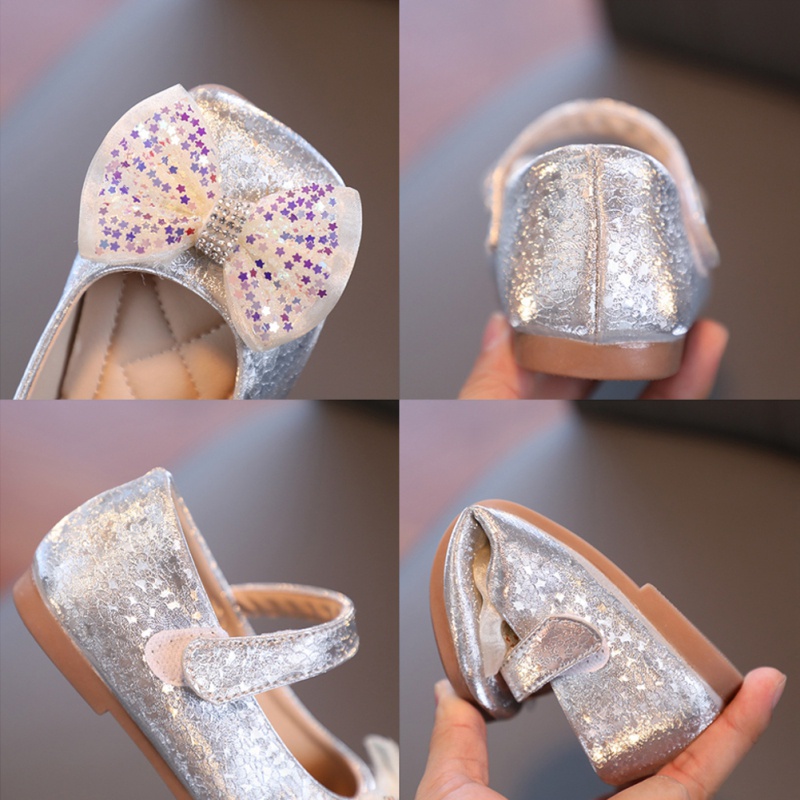 Giày Búp Bê Đính Kim Sa Đế Mềm Cho Bé Gái