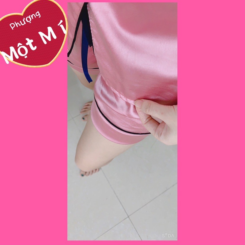 BỘ NGỦ LỤA SATIN vải siêu mịn mát quần sooc mặc nhà siêu xinh | BigBuy360 - bigbuy360.vn