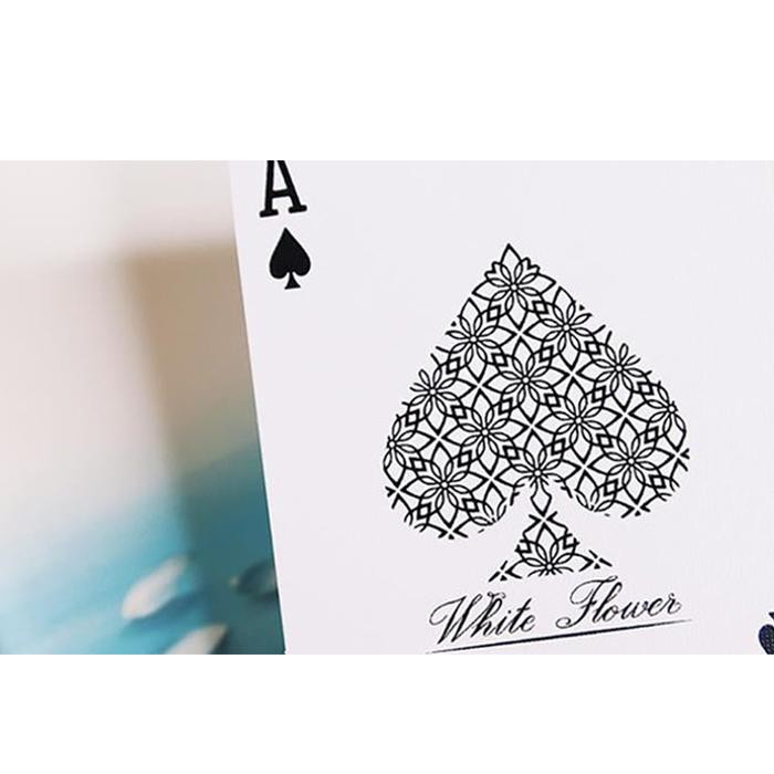 White Flower Playing Cards