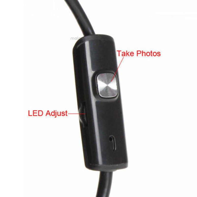Camera nội soi 7mm 6 bóng LED chống nước kết nối với điện thoại Android , PC