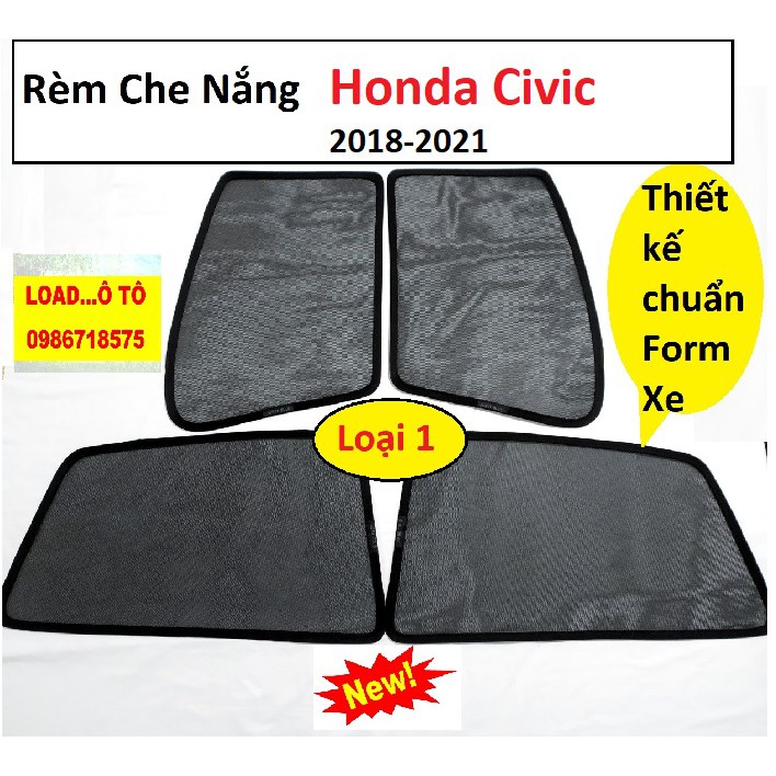 Rèm Che Nắng Nam Châm Honda Civic 2018-2021 Load Ô Tô Cao Cấp