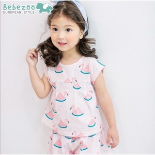 Bộ đồ bé gái Hàn Quốc Bebezoo cộc tay _ hạc