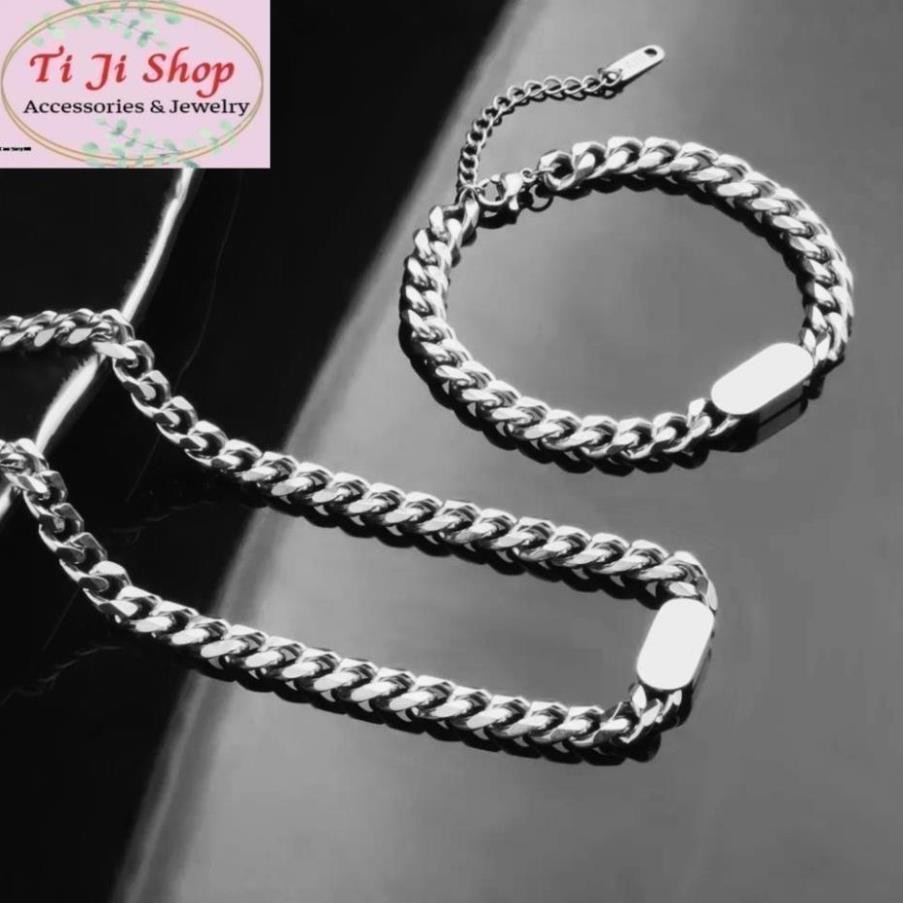 Lắc tay dây chuyền inox unisex kiểu lặc cách diệu ( khắc tên theo yêu cầu )