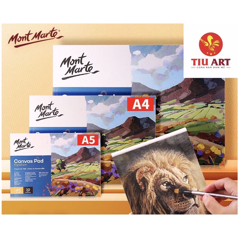 Sổ Canvas vẽ tranh Acrylic/Sơn dầu A3, A4, A5 MontMarte