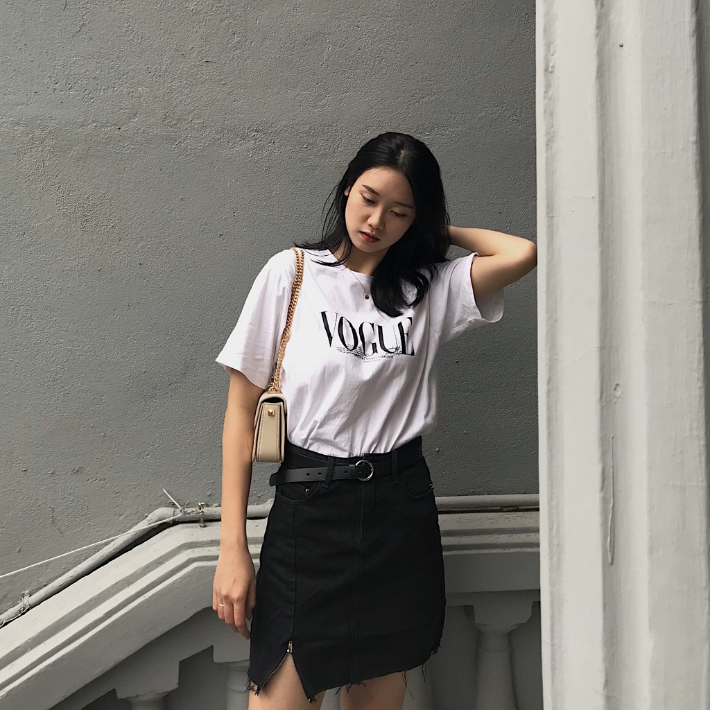 [#VJL2] Váy Jeans JEANSLA Đen Basic Khóa đùi lệch tua rua | BigBuy360 - bigbuy360.vn