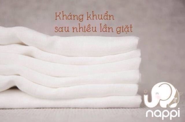 Hộp 6 chiếc khăn sữa Thái Nappi ( cam kết chính hãng- có clip phân biệt thật giả)