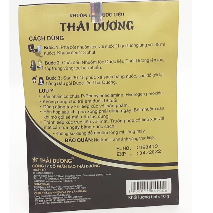 Nhuộm tóc dược liệu Thái Dương - Thảo dược chính hãng | BigBuy360 - bigbuy360.vn