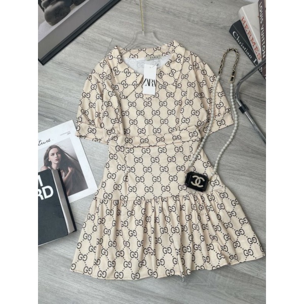 SET ÁO + CHÂN VÁY GUCCI 2 MÀU THỜI TRANG TÚI ZIP XỊN XÒ KÈM VIDEO & ẢNH THẬT