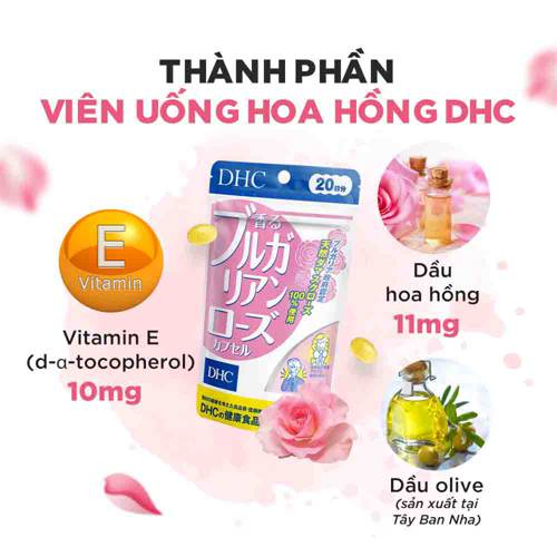 Viên uống hương hoa hồng DHC Bulgarian Rose Capsule 30 ngày thơm cơ thể BeautiMax