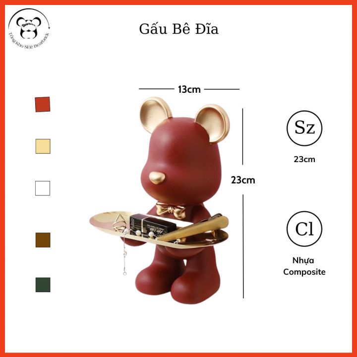 Gấu bê khay, gấu bê đĩa có đủ 5 màu - Xưởng decor Thủy Chi