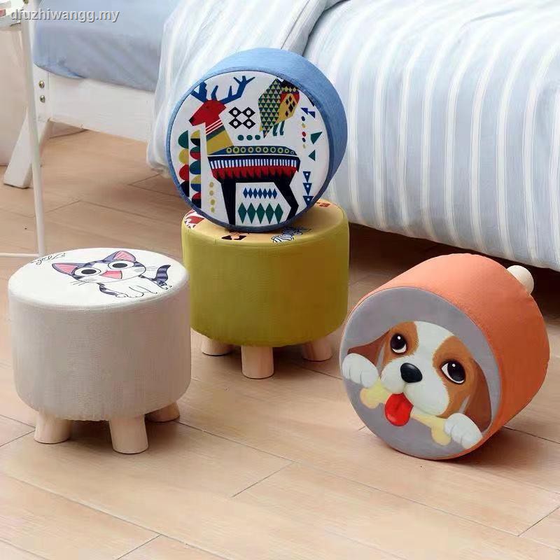 Ghế Đẩu Nhỏ Hình Tròn Bằng Vải Và Gỗ Trơn Sáng Tạo Thời Trang Cho Phòng Khách | BigBuy360 - bigbuy360.vn