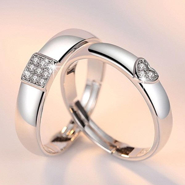 Nhẫn cặp trái tim BHN49