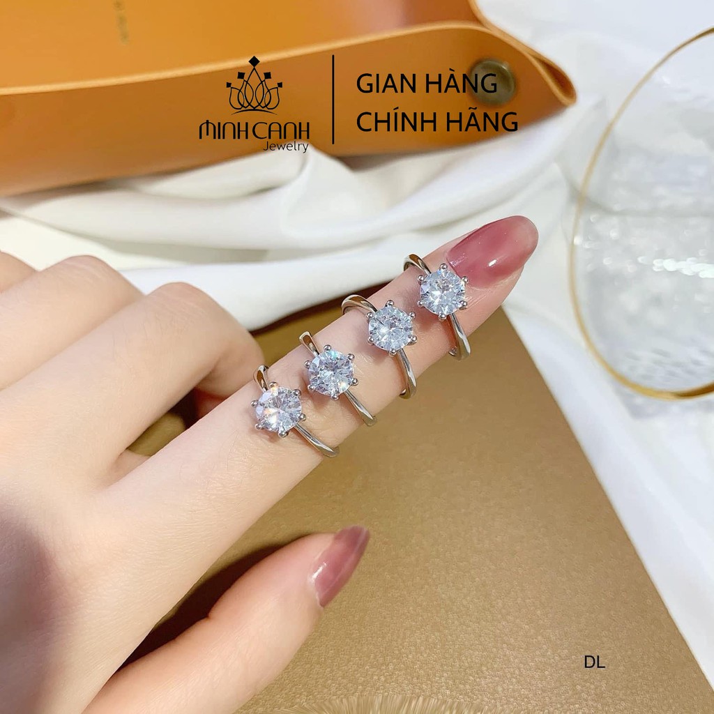 Nhẫn Bạc Trơn 6 Chấu Đá 6 Li Phiên Bản Cao Cấp - Minh Canh Jewelry