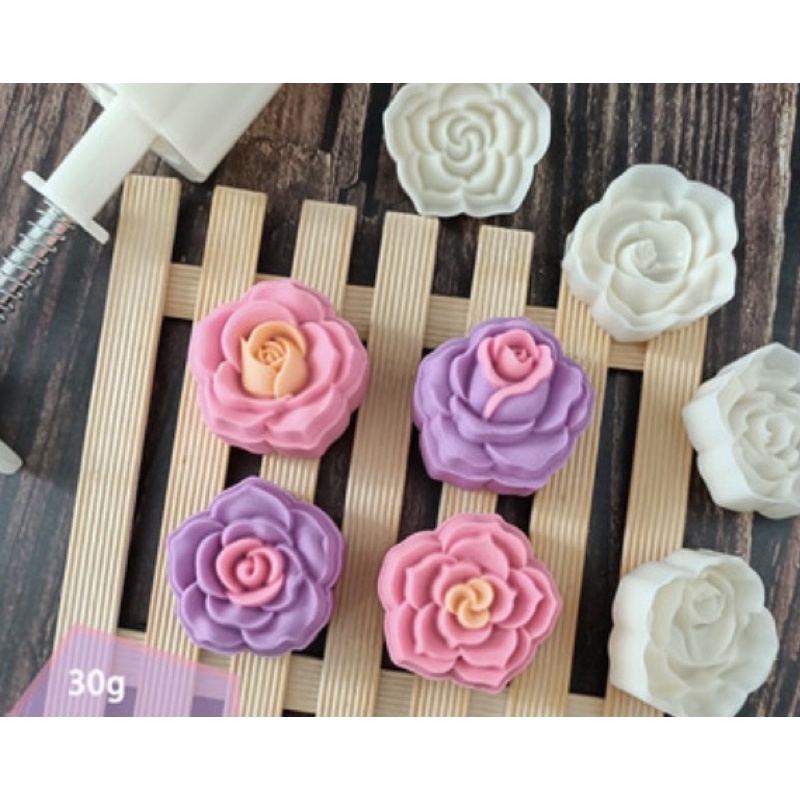 bộ khuôn trung thu hồng 4 mặt 30gr