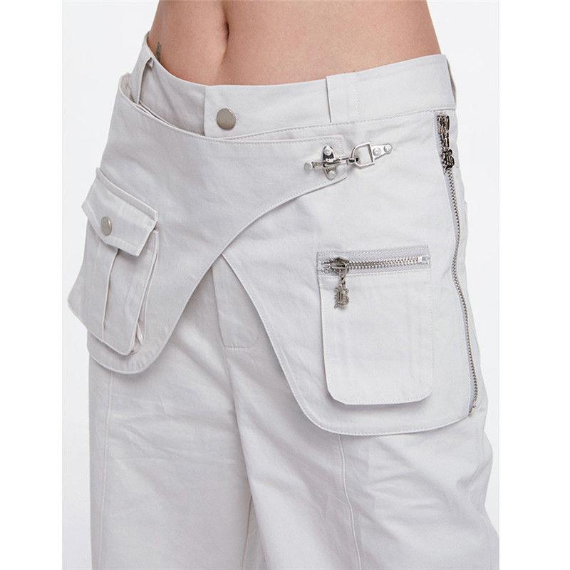 Quần Dài Dáng Suông Phong Cách Đường Phố Retro Mỹ Thiết Kế Mới Mùa Hè Có Thể Tháo Rời Cho Nữ