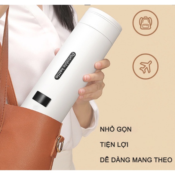 Ấm siêu tốc mini đa năng 2 trong 1 dung tích 500ml, Bình giữ nhiệt có thể nấu nước sôi hiện thị nhiệt độ-17.kerhy