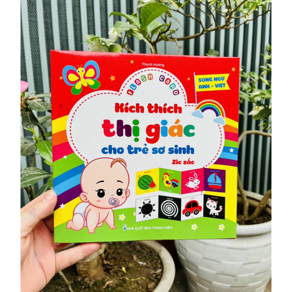 Bộ Thẻ Gấp Flashcard Kích Thích Thị Giác Cho Bé Sơ Sinh 0-1 Tuổi