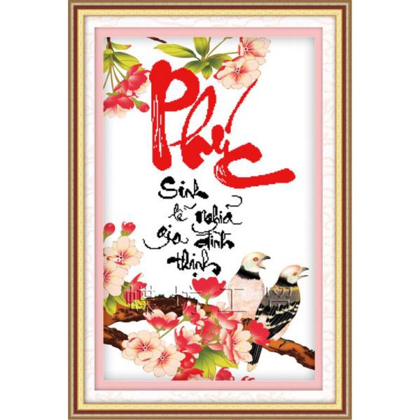 Tranh đính đá 5d toàn bộ tranh chữ Phúc