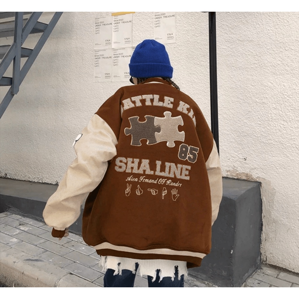 Áo Khoác Bomber Nữ Logo Chữ B Chất Nỉ Pe Dày Mịn In Xếp Hình Đẹp Form Rộng Kiểu Unisex Mặc Thoải Mái [NEW UNISEX]