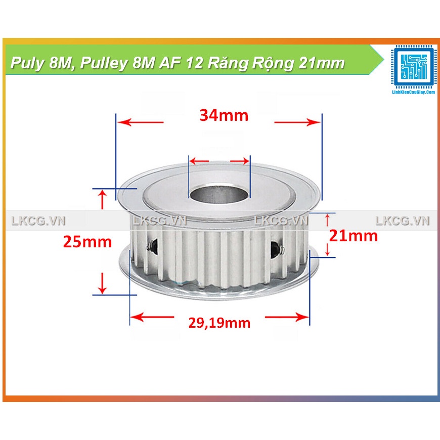 Puly 8M, Pulley 8M AF 12 Răng Rộng 21mm