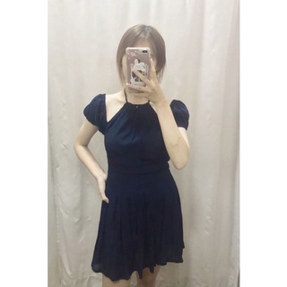 Đầm xanh đen cổ yếm DD181