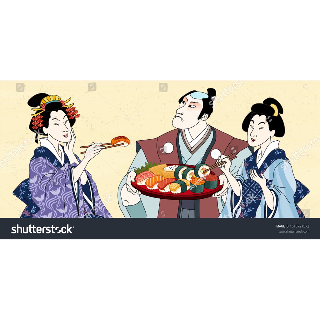 Tranh lụa 3d Quán ăn Phòng trà phong cách Nhật Bản QAPTNB-07