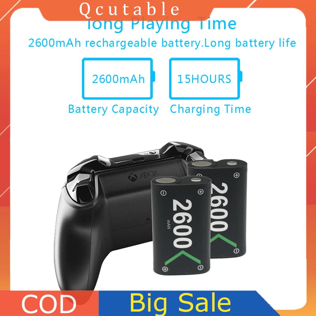 Bộ Sạc Pin 2x 2600mah Cho Tay Cầm Chơi Game Xbox One / S / X