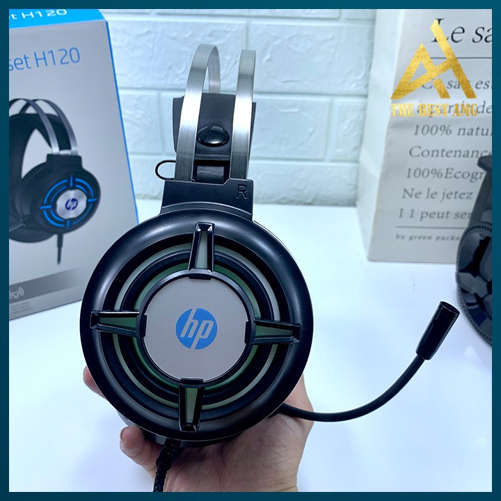Tai Nghe Máy Tính Có Mic Gaming Led Rgb Headphone Chụp Tai HP H120G Tai Nghe Laptop Nghe Nhạc Chơi Game Có Dây
