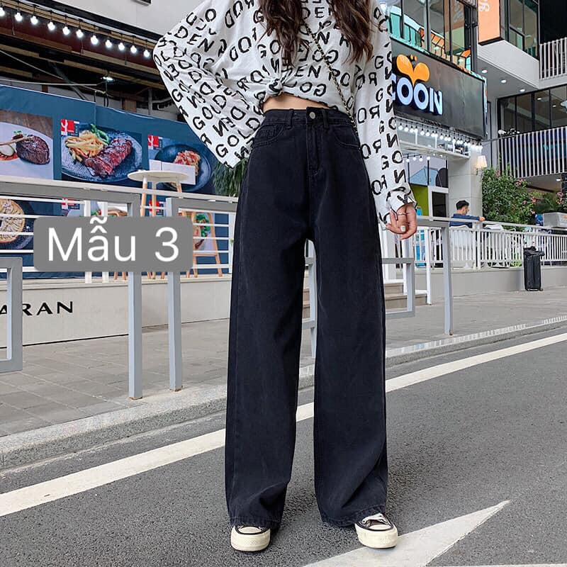 (HÀNG CÓ SẴN) Quần jeans ống xuông đen