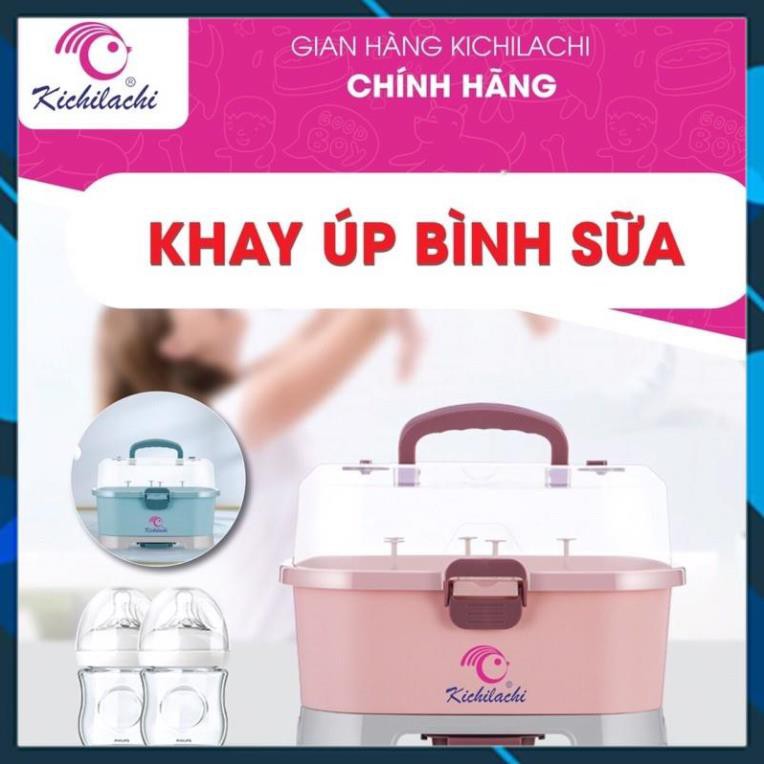 [freeship+quà tặng] Khay úp bình sữa Kichilachi cao cấp-Giá úp bình sữa có nắp đậy và có khay thoát nước