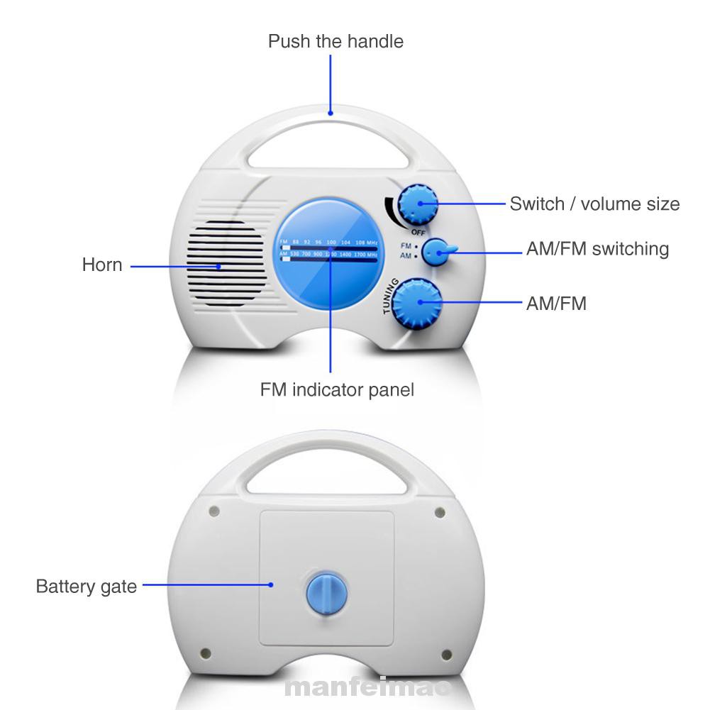 Đài Radio Mini Bằng Abs Có Móc Treo Để Bàn Tiện Dụng