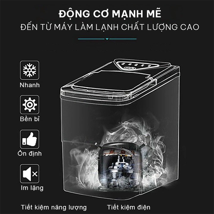 [ Giá tốt ] Máy Làm Đá Viên Mini Đá Bi Tự Động JD8076- Hàng chính hãng KAISA VILLA-Siêu Tốc,Tiết Kiệm Điện Năng