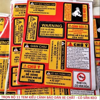 BỘ ĐỀ CAN XE CẢNH BÁO TRỌN BỘ TEM CHẤT
