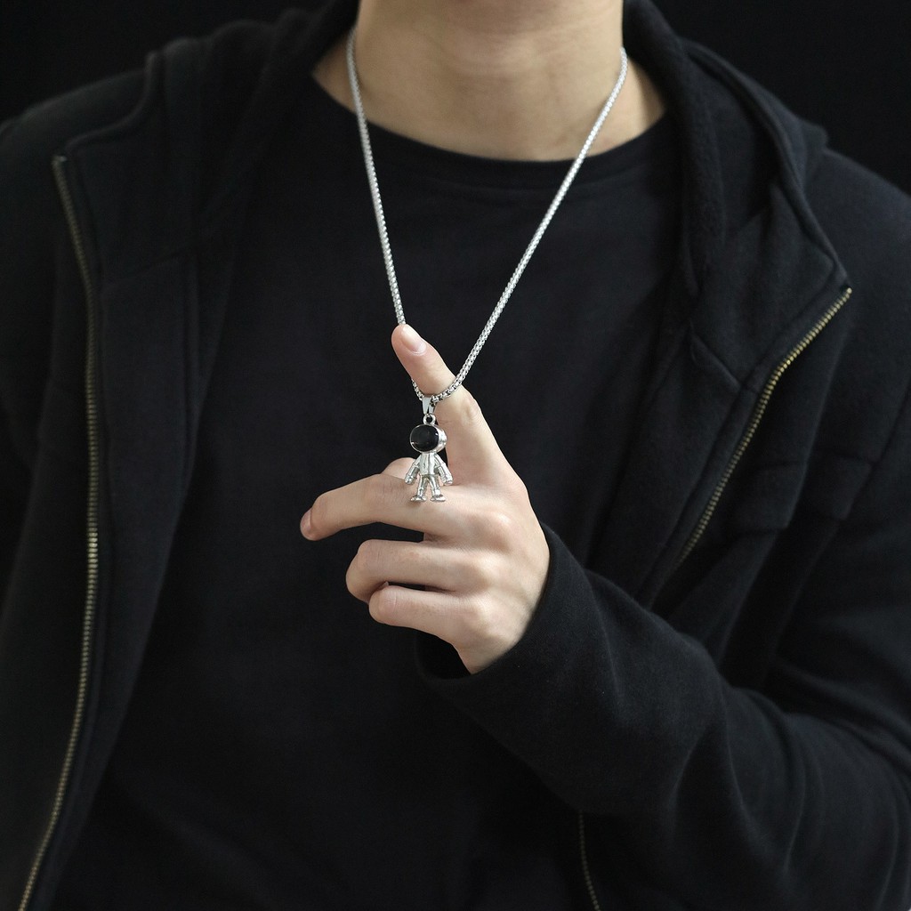Vòng Cổ Dây Chuyền Mặt Phi Hành Gia Rô Bốt Phong Cách Hip-hop Thời Trang Cho Nam Và Nữ
