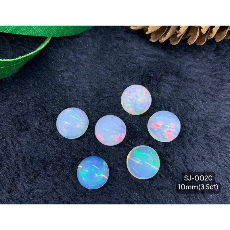 Mặt Đá Opal  Màu Trong Và Trắng Sữa Size Tròn 10-14mm