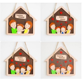 Bảng gỗ trang trí Gia đình Happy House