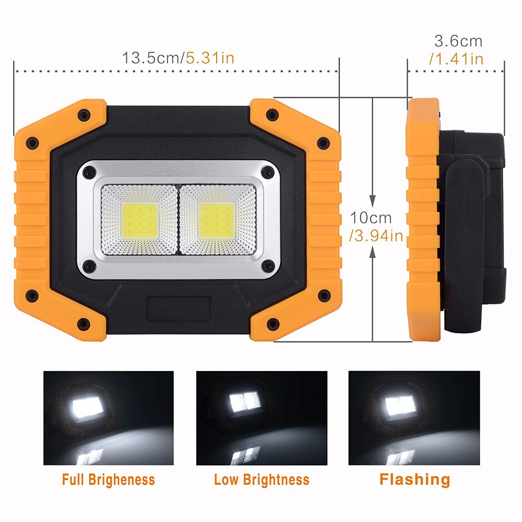 Đèn LED COB, sạc 2 chiều, làm việc, công trình, dã ngoại, 4 pin AA / 2x18650 | BigBuy360 - bigbuy360.vn