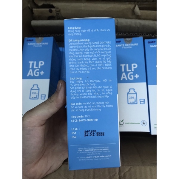 Nước Súc Miệng sát khuẩn Nano Bạc Sante Dentaire TLP AG+ dùng trong Nha khoa, chỉnh nha và vệ sinh hàng ngày hiệu quả