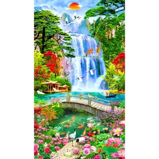 Tranh đính đá theo ảnh yêu cầu khách hàng 80*150cm