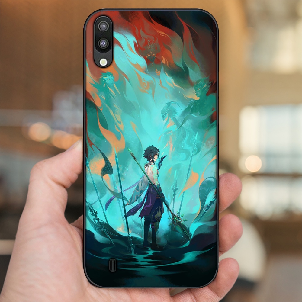 Ốp lưng Samsung M10 viền đen in hình Xiao Genshin Impact