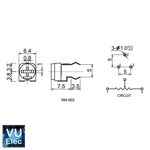 5 Chiếc Biến Trở Tam Giác RM065 5K (502) ( Chân Đứng)