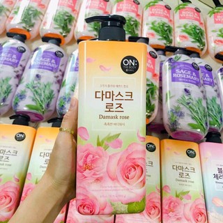 Sữa tắm hương hoa hồng ON THE BODY mùi Damask Rose 900gr, Hàn quốc